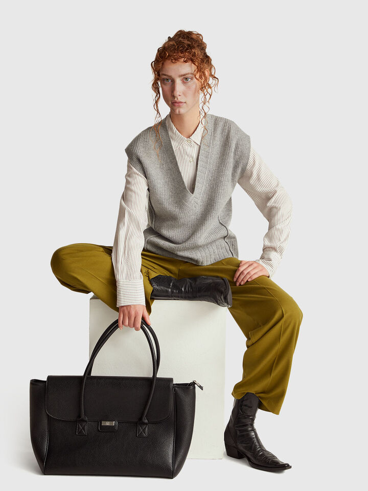 S/L V NECK SWEATER Women image number 3
